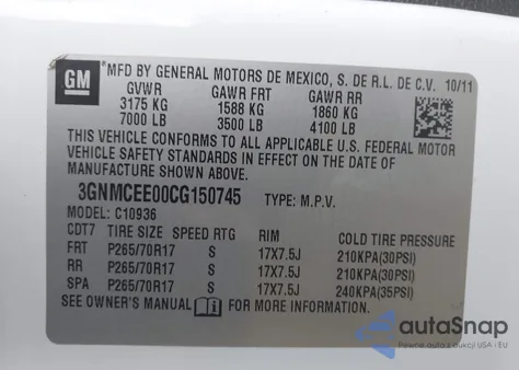 2012 Chevrolet Avalanche 1500 Ls z USA, uszkodzony, nr VIN 3GNMCEE00CG150745